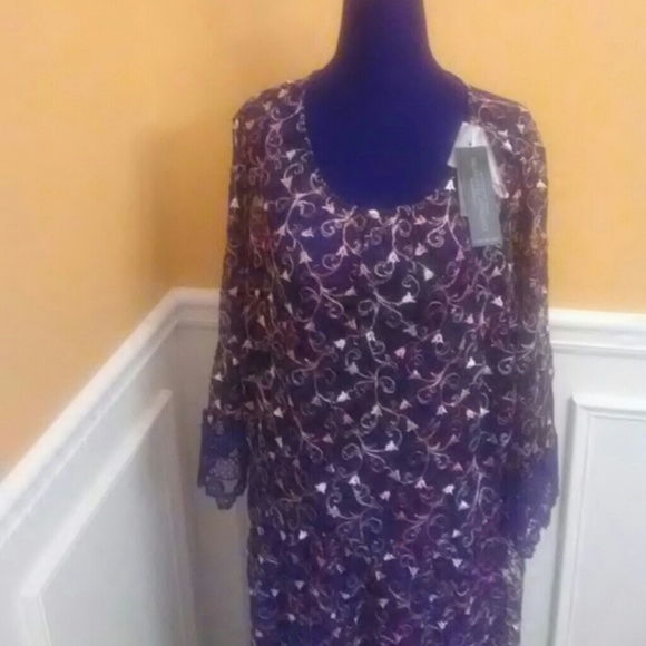 Lane Bryant Black Lace size 24 Embroidery - Picture 2 of 7